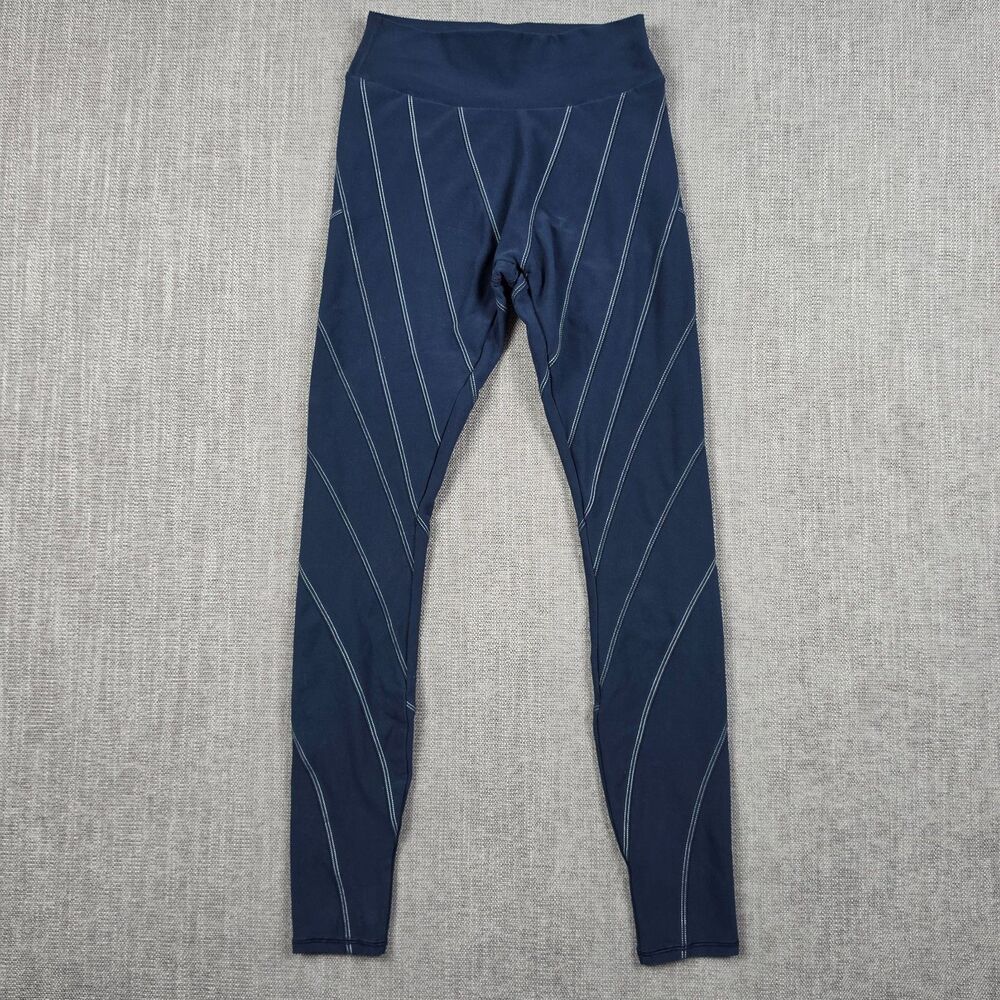 Alo Yoga Womens XXS High Waist High-Line Contrast Stitch Navy Blue Leggings